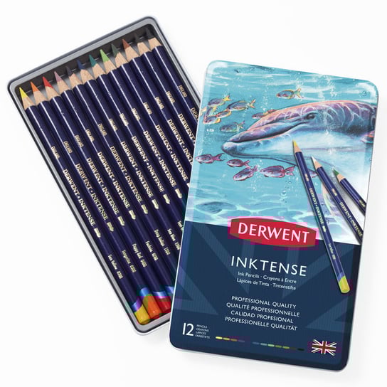 Kredki Inktense tusz w kredce, 12 kolorów Derwent
