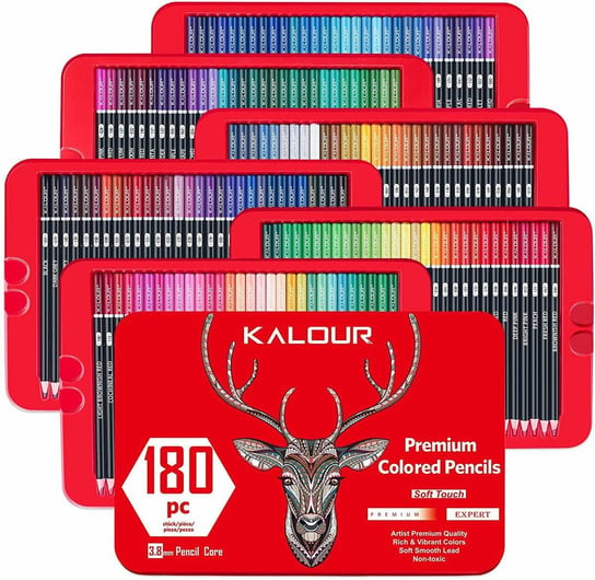 Kredki KALOUR 180 kolorów Soft Touch     Premium Expert KALOUR