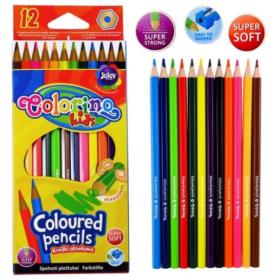 Kredki ołówkowe, 12 kolorów, Colorino Colorino