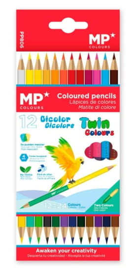 Kredki Ołówkowe 12 Kolorów Dwustronne Mp MP Colors