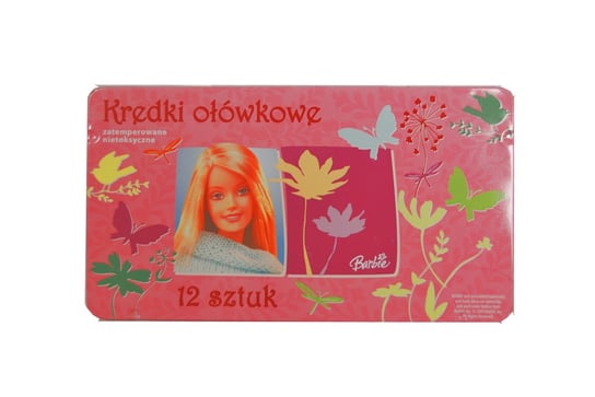 Kredki ołówkowe 12 kolorów metalowe pudełko Barbie Top2000 Barbie