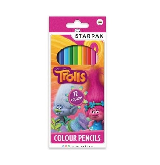 Kredki ołówkowe, 12 kolorów, Trolle Starpak
