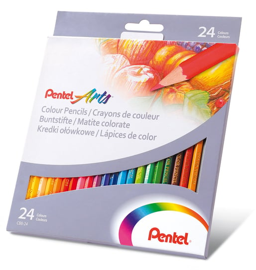 Kredki ołówkowe, 24 kolory Pentel