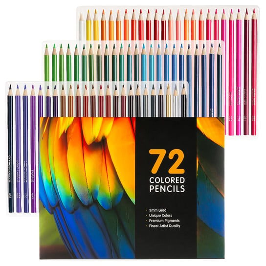 Kredki ołówkowe 72 Intensywne Kolory - Zestaw w plastikowym etui Ragi