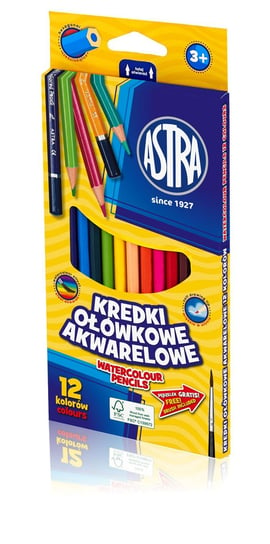 Kredki ołówkowe akwarelowe Astra 12 kolorów Astra