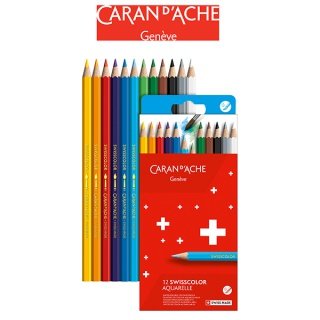 Kredki ołówkowe akwarelowe, Swisscolor, 12 kolorów CARAN D'ACHE