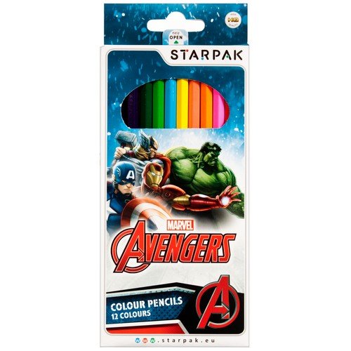 Kredki ołówkowe, Avengers, 12 kolorów Starpak