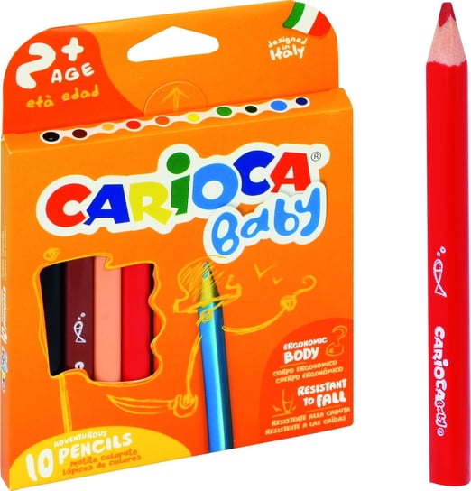 Kredki ołówkowe Baby, 10 kolorów Carioca