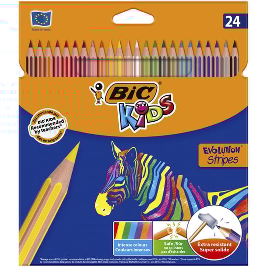 Kredki ołówkowe BIC Kids Eco Evolution Stripes Pudełko 24szt BIC