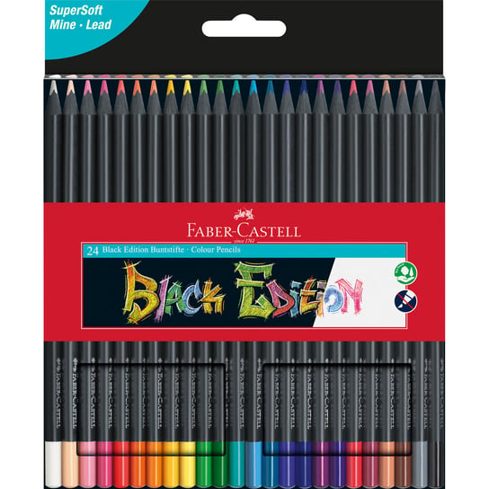 Kredki ołówkowe, Black Edition. 24 kolory, Faber-Castell Faber-Castell