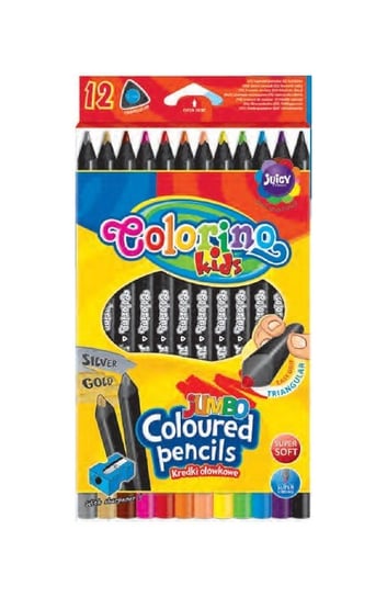 Kredki ołówkowe, Colorino Kids, 12 kolorów + temperówka Colorino