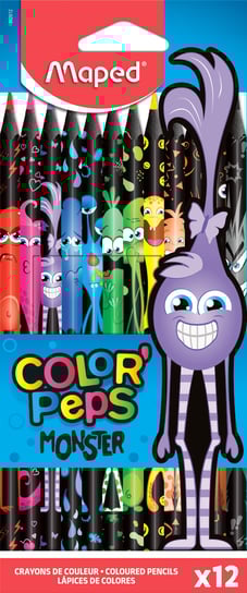 Kredki ołówkowe, Colorpeps Monster, 12 kolorów Maped