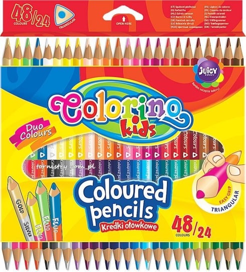 Kredki ołówkowe, dwukolorowe, Colorino Kids, 48 kolorów Patio