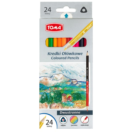 Kredki ołówkowe dwustronne, 24 kolorów Toma