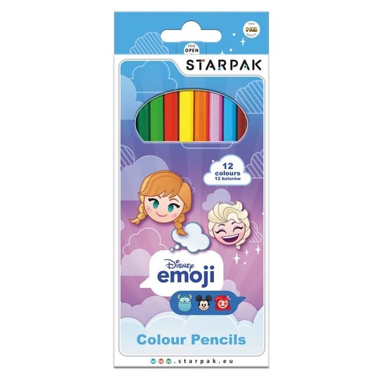 Kredki ołówkowe, Emoji, 12 kolorów Starpak