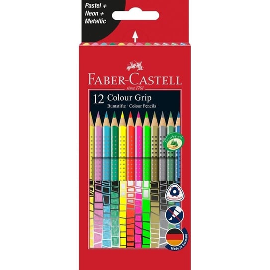 Kredki ołówkowe Grip, 12 kolorów Faber-Castell