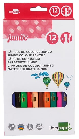 Kredki ołówkowe, Jumbo, 12 kolorów Liderpapel
