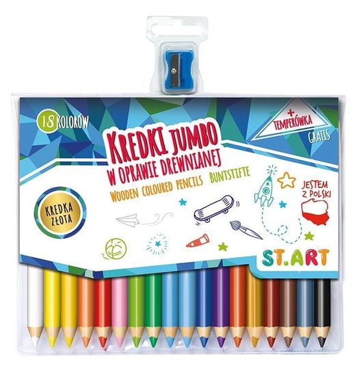 Kredki ołówkowe, Jumbo, 18 kolorów Bambino