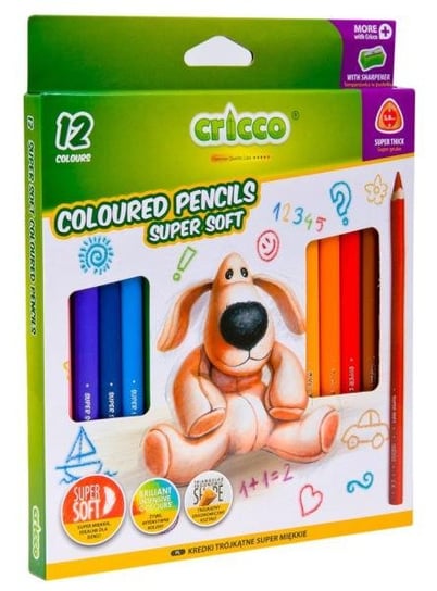 Kredki ołówkowe, Jumbo Soft, 12 kolorów Cricco