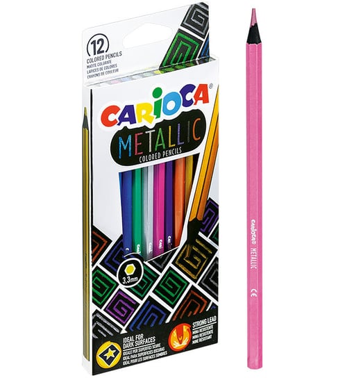 Kredki ołówkowe, metaliczne, 12 kolorów Carioca