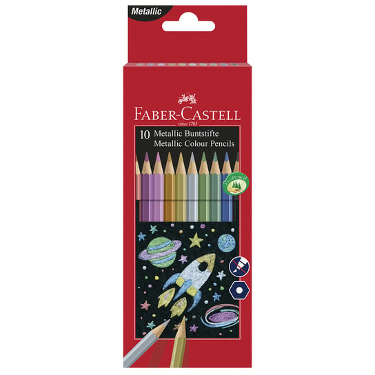 Kredki ołówkowe metaliczne, sześciokątne, 10 kol. Faber-Castell Faber-Castell