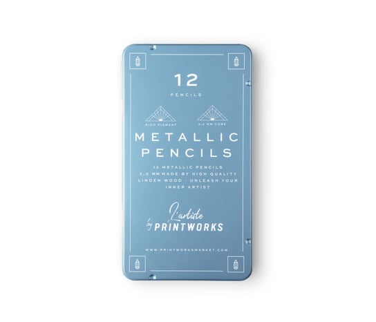 Kredki ołówkowe Metallic, 12 kolorów Printworks