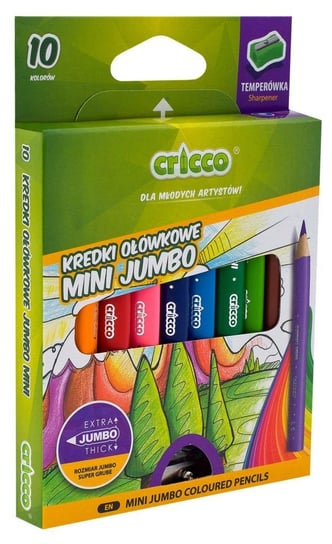 Kredki ołówkowe, mini Jumbo, 10 kolorów Cricco
