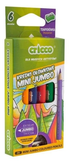 Kredki ołówkowe, mini Jumbo, 6 kolorów Cricco