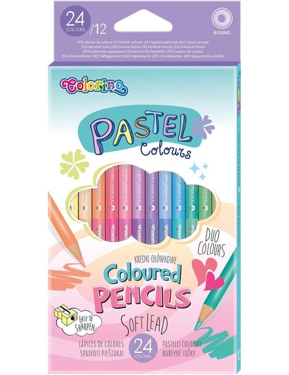 Kredki ołówkowe okrągłe, Colorino Kids, 24 pastelowe kolory Colorino