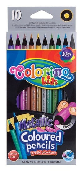 Kredki ołówkowe, okrągłe, metallic, 10 kolorów Colorino
