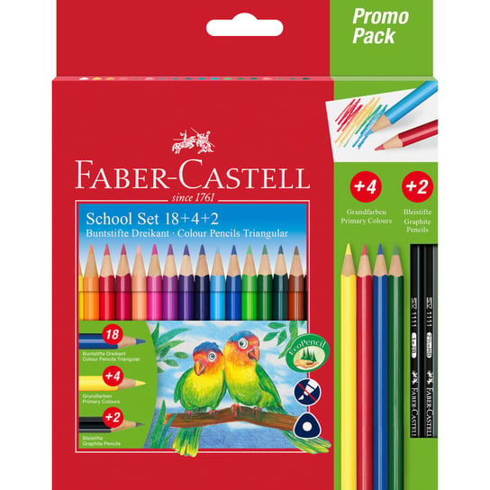 Kredki ołówkowe opak.promocyjne (18 kol.+4 kol. podstawowe+2 ołówki) FABER-CASTELL Faber-Castell
