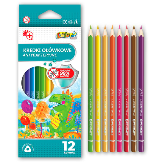 Kredki ołówkowe, Penmate Kolori Premium, antybakteryjne, 12 kolorów Tadeo Trading