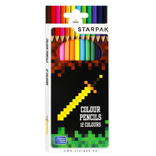 Kredki Ołówkowe Pixel Game 12 Kolorów Starpak