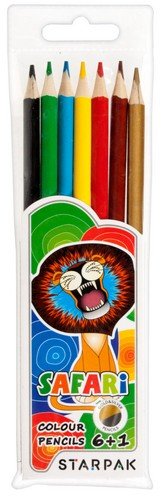 Kredki ołówkowe, Safari, 6 kolorów Starpak