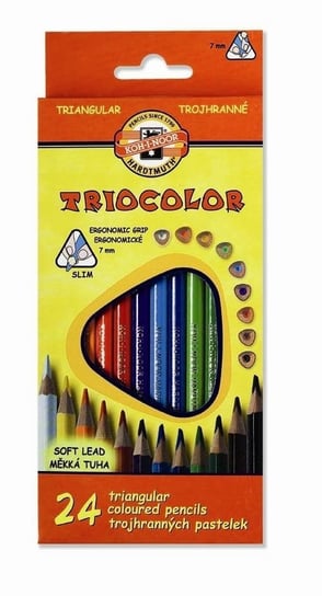 Kredki ołówkowe, Triocolor, 24 kolory Koh-I-Noor