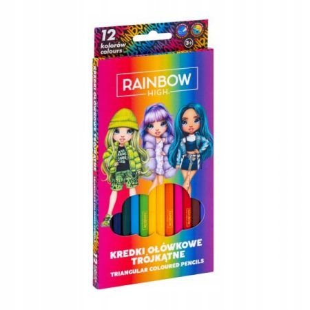 Kredki Ołówkowe Trójkątne 12 Kol Rainbow High Astra