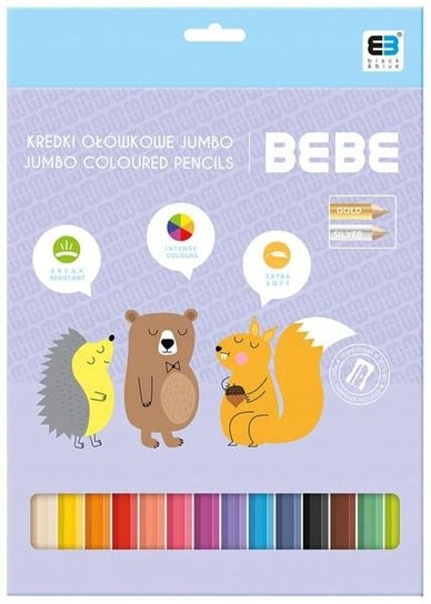 Kredki ołówkowe trójkątne Jumbo, BB Kids Pastel, 12 kolorów Interdruk