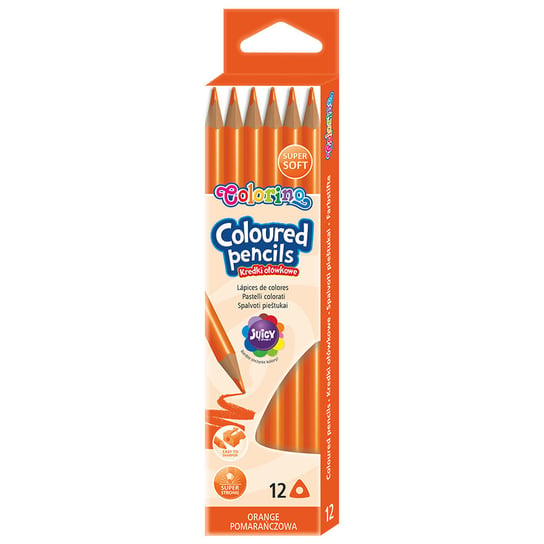 Kredki ołówkowe trójkątne pomarańczowe 12 szt. Colorino Kids 86525PTR Colorino