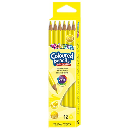 Kredki ołówkowe trójkątne żółte 12 szt. Colorino Kids 86464PTR Colorino