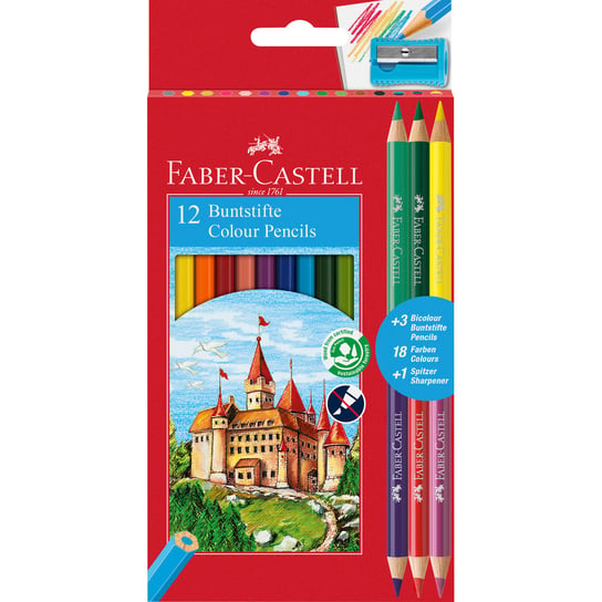 Kredki ołówkowe, zamek, 18 kolorów Faber-Castell