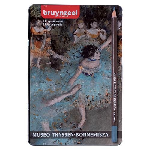 Kredki pastelowe 12kol  Zielona tancerka Bruynzeel metalowe pudełko BRUYNZEEL