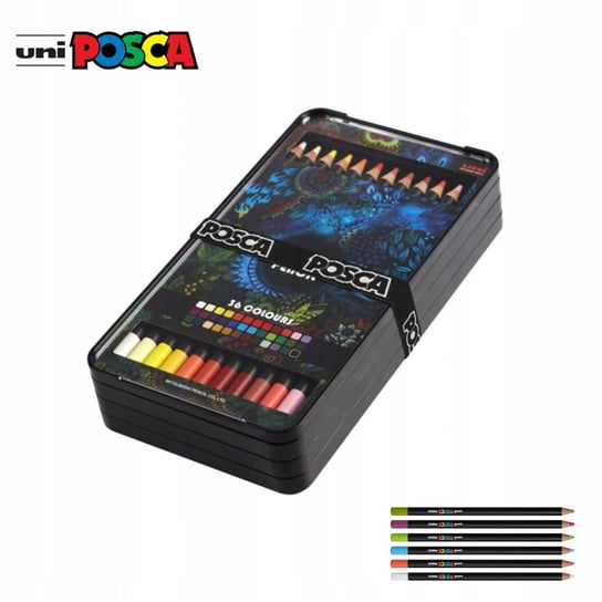 Kredki Profesjonalne Ołówkowe Posca Etui 36 Kolorów Kredek Artystycznych POSCA