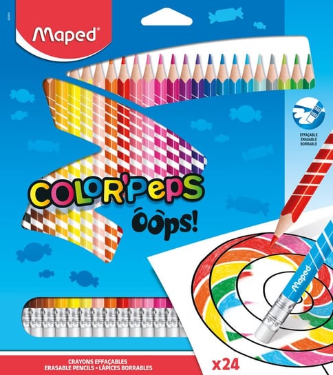 Kredki ścieralne, Colorpeps, 24 kolory Maped