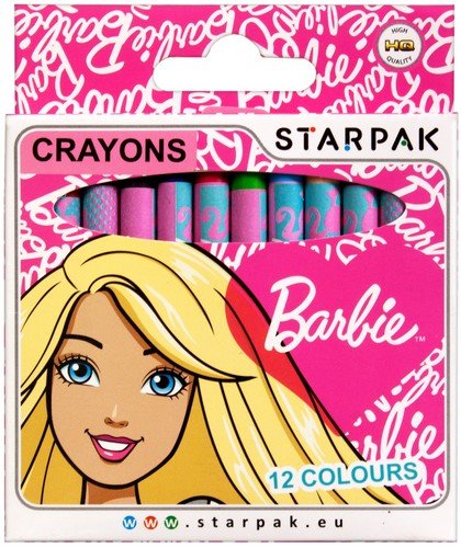 Kredki świecowe, Barbie, 12 kolorów Starpak