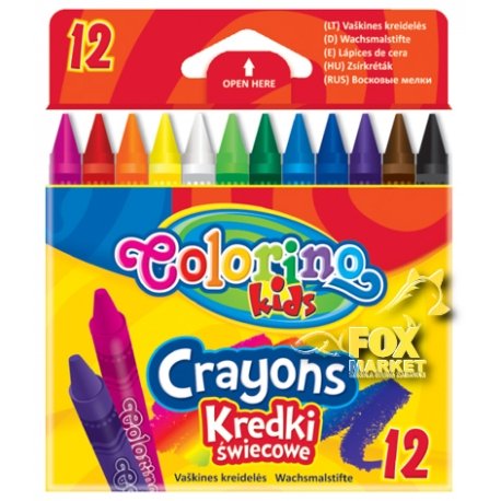 Kredki świecowe, Colorino Kids, 12 kolorów Colorino