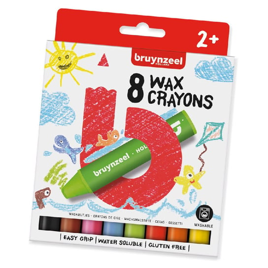 Kredki świecowe, Crayons, 8 kolorów BRUYNZEEL