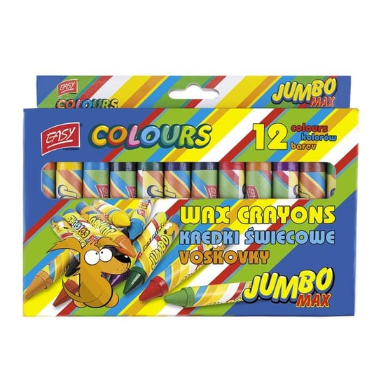 Kredki świecowe Jumbo, 12 kolorów, Easy Easy