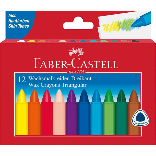 Kredki świecowe, trójkątne, 12 kolorów Faber-Castell Faber-Castell
