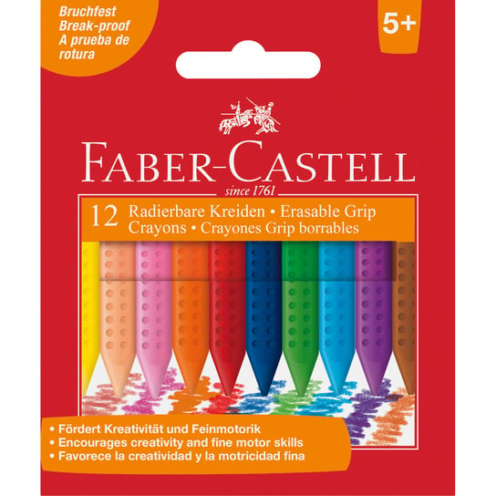 Kredki świecowe, trójkątne, Jumbo Grip, 12 kolorów Faber-Castell