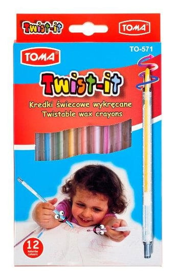 Kredki świecowe Twist-it, 12 kolorów Toma